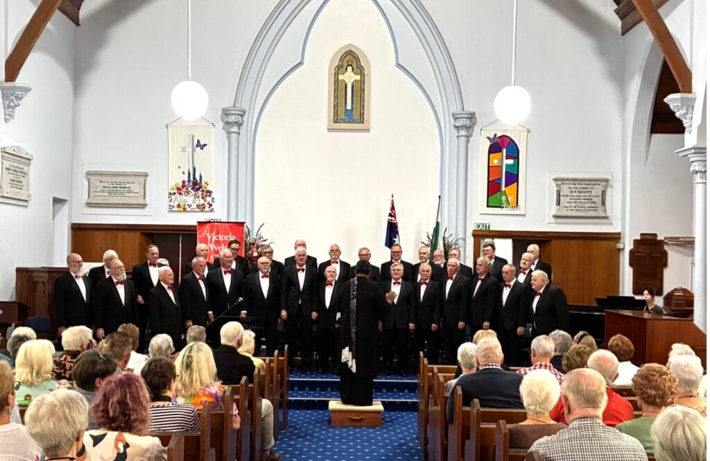 Vic Welsh Choir performing at the Uniting Church on Hare Street, Echuca, 2 May 2026