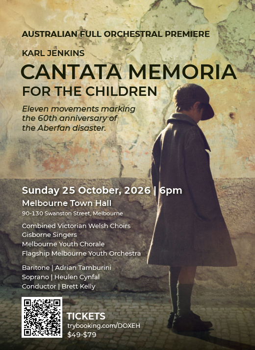 Cantata Memoria Melbourne poster for the Australian premiere of Karl Jenkins' work